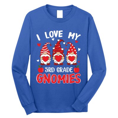 I Love My 3rd Grade Gnomies Cute Valentines Day Teacher Gift Long Sleeve Shirt