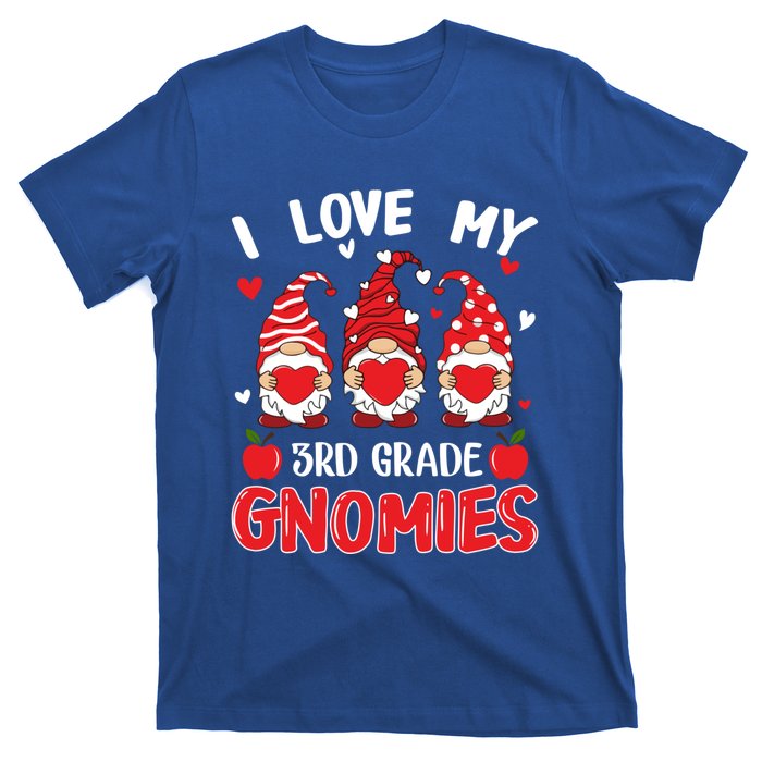 I Love My 3rd Grade Gnomies Cute Valentines Day Teacher Gift T-Shirt