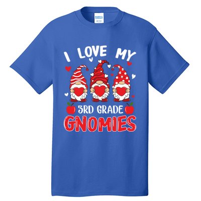 I Love My 3rd Grade Gnomies Cute Valentines Day Teacher Gift Tall T-Shirt