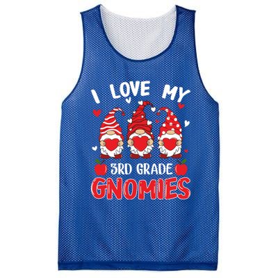 I Love My 3rd Grade Gnomies Cute Valentines Day Teacher Gift Mesh Reversible Basketball Jersey Tank