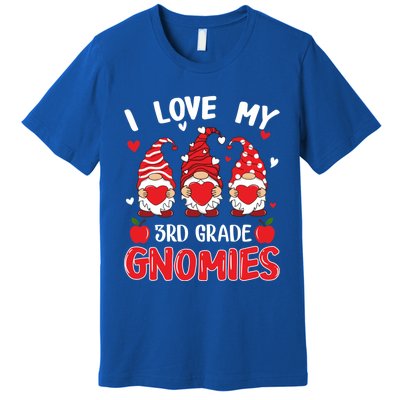 I Love My 3rd Grade Gnomies Cute Valentines Day Teacher Gift Premium T-Shirt