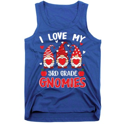 I Love My 3rd Grade Gnomies Cute Valentines Day Teacher Gift Tank Top