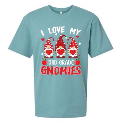 I Love My 3rd Grade Gnomies Cute Valentines Day Teacher Gift Sueded Cloud Jersey T-Shirt