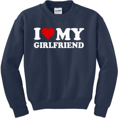 I Love My Girlfriend Gf I Heart My Girlfriend Gf Funny Kids Sweatshirt