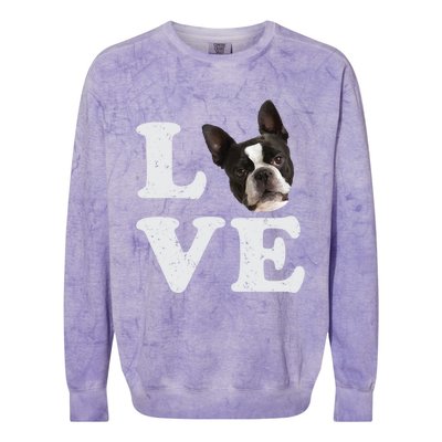 I Love My Boston Terrier Gift Dog Lovers Gift Colorblast Crewneck Sweatshirt