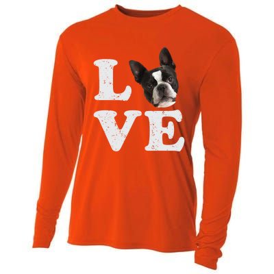 I Love My Boston Terrier Gift Dog Lovers Gift Cooling Performance Long Sleeve Crew