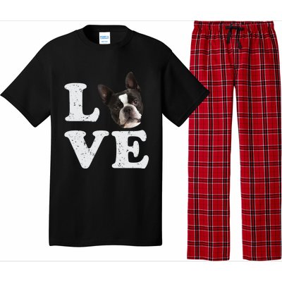 I Love My Boston Terrier Gift Dog Lovers Gift Pajama Set