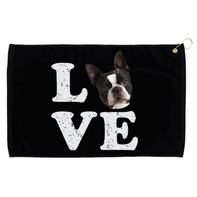 I Love My Boston Terrier Gift Dog Lovers Gift Grommeted Golf Towel