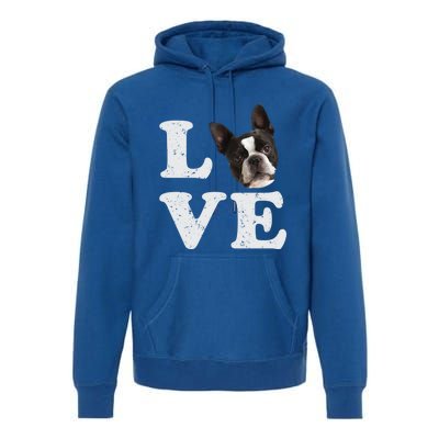 I Love My Boston Terrier Gift Dog Lovers Gift Premium Hoodie