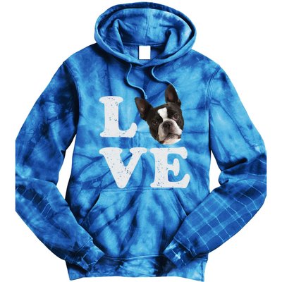 I Love My Boston Terrier Gift Dog Lovers Gift Tie Dye Hoodie