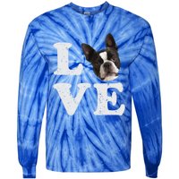 I Love My Boston Terrier Gift Dog Lovers Gift Tie-Dye Long Sleeve Shirt