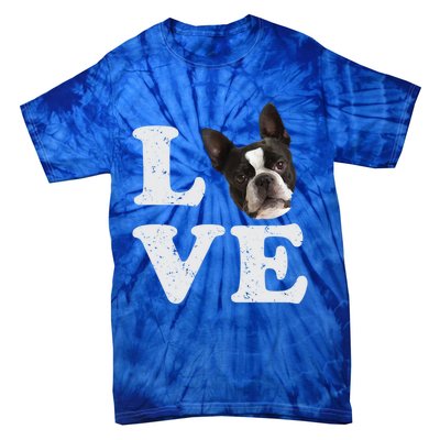 I Love My Boston Terrier Gift Dog Lovers Gift Tie-Dye T-Shirt