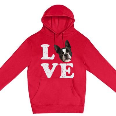 I Love My Boston Terrier Gift Dog Lovers Gift Premium Pullover Hoodie