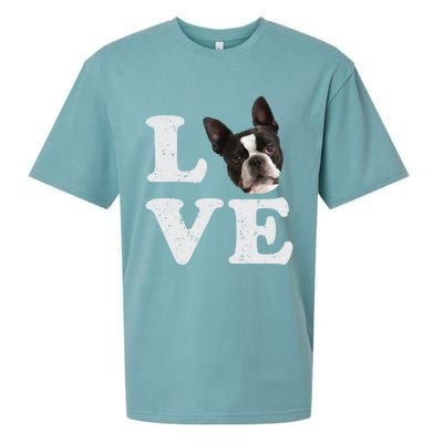 I Love My Boston Terrier Gift Dog Lovers Gift Sueded Cloud Jersey T-Shirt