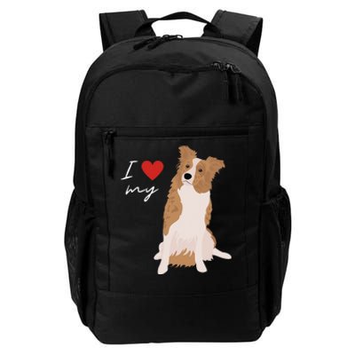 I Love My White & Red Merle Border Collie Dog Lover Daily Commute Backpack