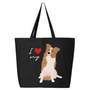 I Love My White & Red Merle Border Collie Dog Lover 25L Jumbo Tote