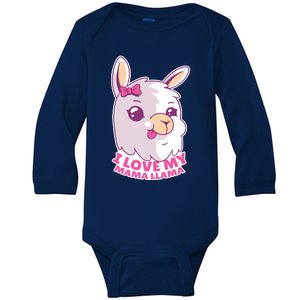 I Love My Mama Llama Gift Cute Family Graphic Funny Gift Baby Long Sleeve Bodysuit