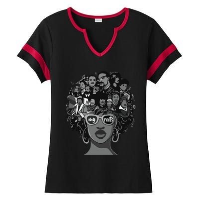 I Love My Roots Back Powerful Black History Month Pride DNA Ladies Halftime Notch Neck Tee