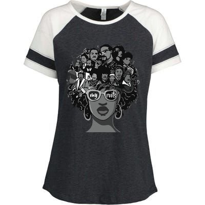 I Love My Roots Back Powerful Black History Month Pride DNA Enza Ladies Jersey Colorblock Tee