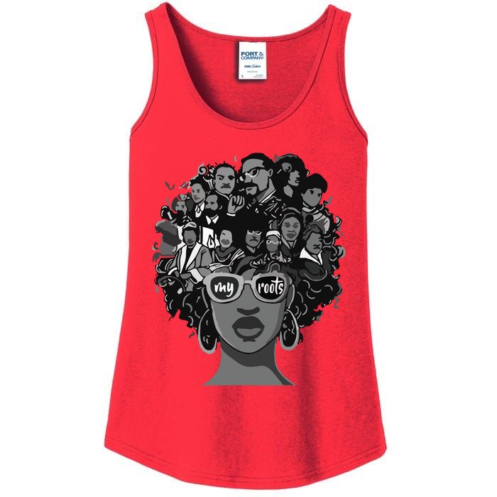 I Love My Roots Back Powerful Black History Month Pride DNA Ladies Essential Tank