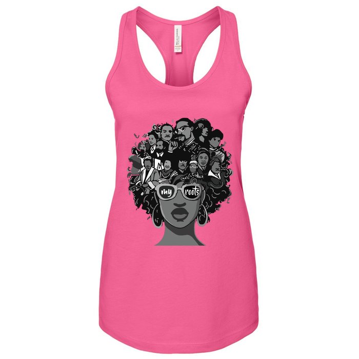 I Love My Roots Back Powerful Black History Month Pride DNA Women's Racerback Tank