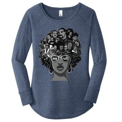 I Love My Roots Back Powerful Black History Month Pride DNA Women's Perfect Tri Tunic Long Sleeve Shirt