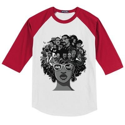 I Love My Roots Back Powerful Black History Month Pride DNA Kids Colorblock Raglan Jersey