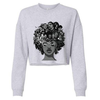 I Love My Roots Back Powerful Black History Month Pride DNA Cropped Pullover Crew