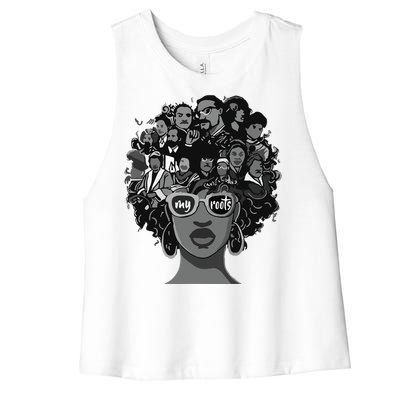 I Love My Roots Back Powerful Black History Month Pride DNA Women's Racerback Cropped Tank