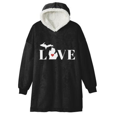 I Love Michigan Hooded Wearable Blanket