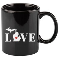 I Love Michigan 11oz C Handle Ceramic Mug
