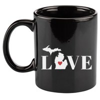 I Love Michigan 11oz C Handle Ceramic Mug