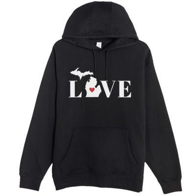 I Love Michigan Premium Pullover Hoodie