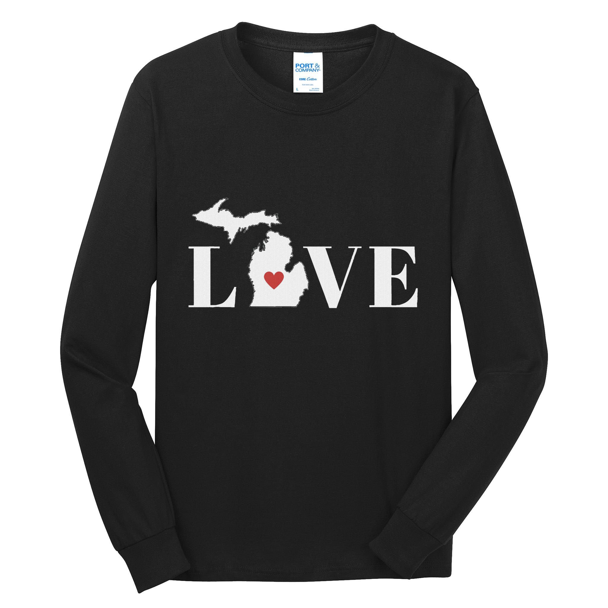 I Love Michigan Tall Long Sleeve T-Shirt