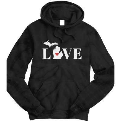 I Love Michigan Tie Dye Hoodie