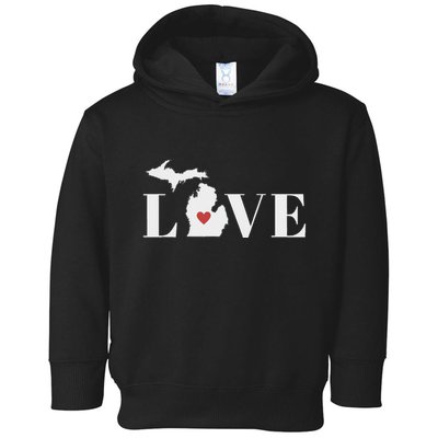 I Love Michigan Toddler Hoodie