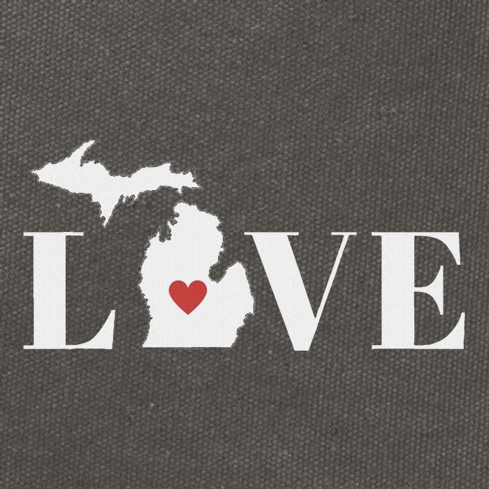 I Love Michigan Cotton Canvas Backpack