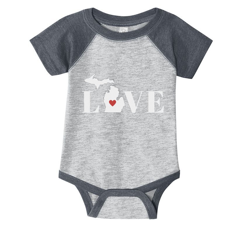 I Love Michigan Infant Baby Jersey Bodysuit