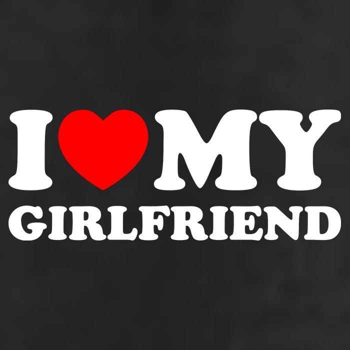 I Love My GF Girlfriend 7 Panel Mesh Trucker Snapback Hat