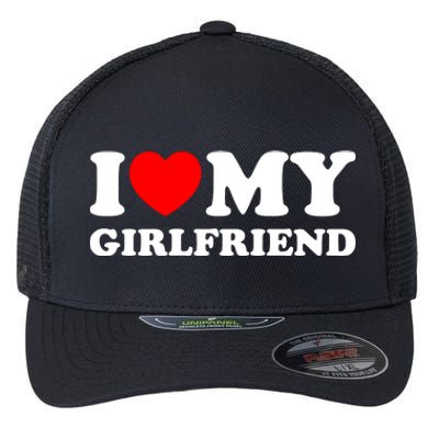 I Love My GF Girlfriend Flexfit Unipanel Trucker Cap