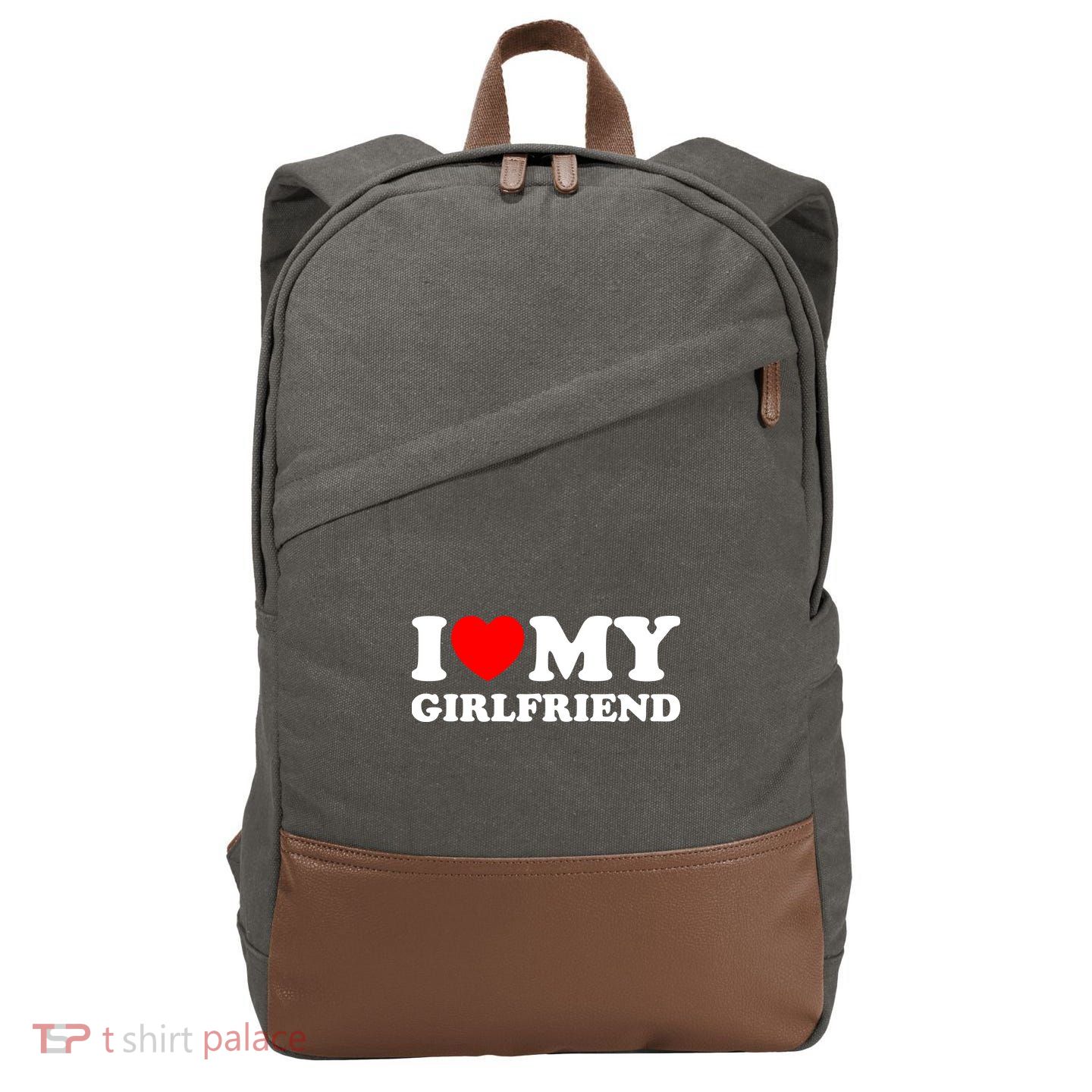 I Love My GF Girlfriend Cotton Canvas Backpack