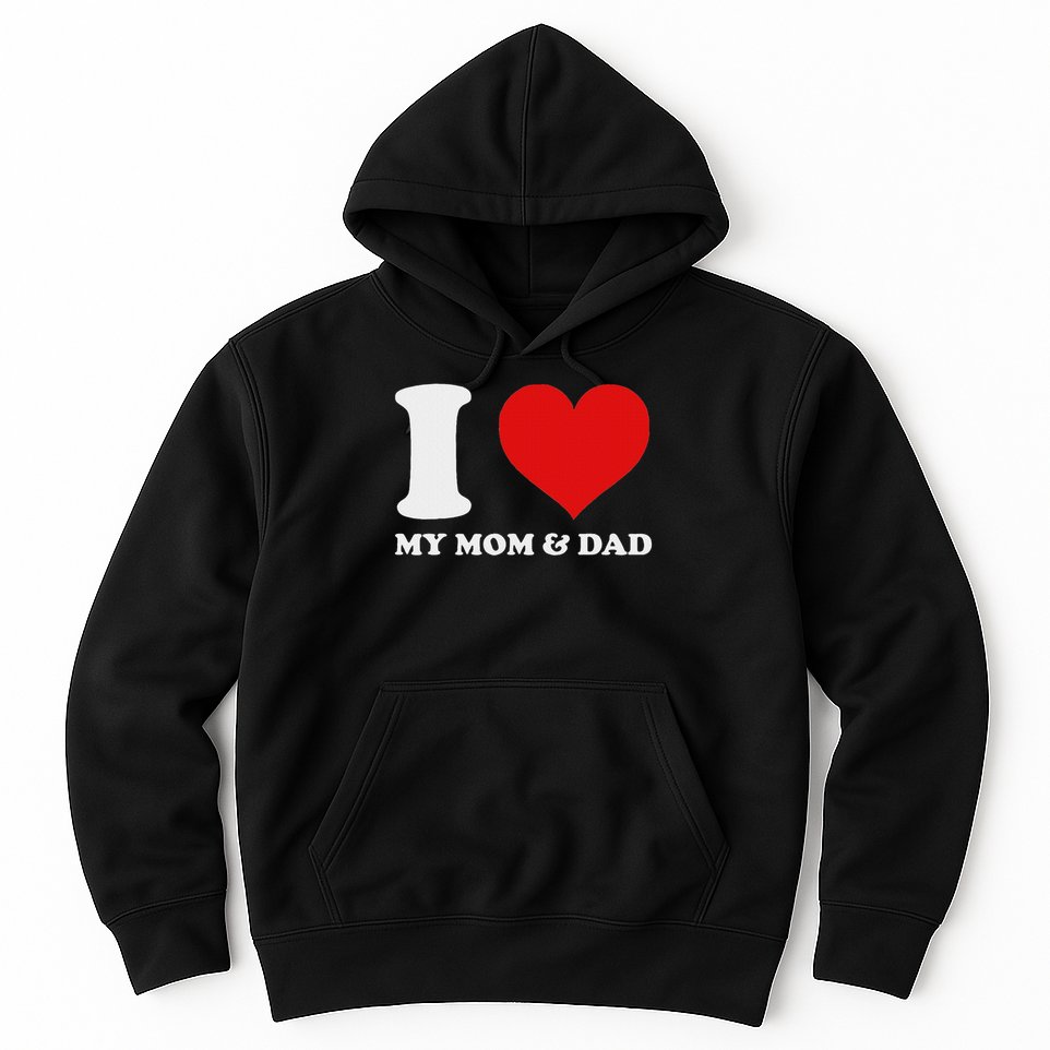 I Love My Mom And Dad I Heart My Mom And Dad Hoodie