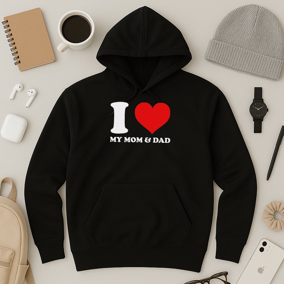 I Love My Mom And Dad I Heart My Mom And Dad Hoodie