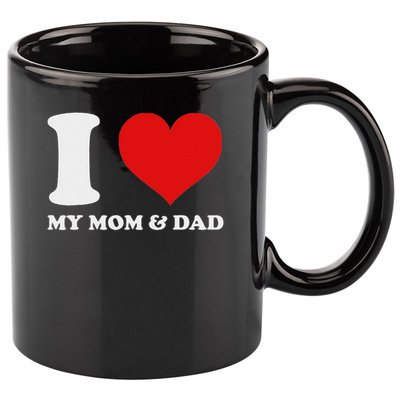 I Love My Mom And Dad I Heart My Mom And Dad 11oz C Handle Ceramic Mug
