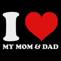 I Love My Mom And Dad I Heart My Mom And Dad Drawstring Bag
