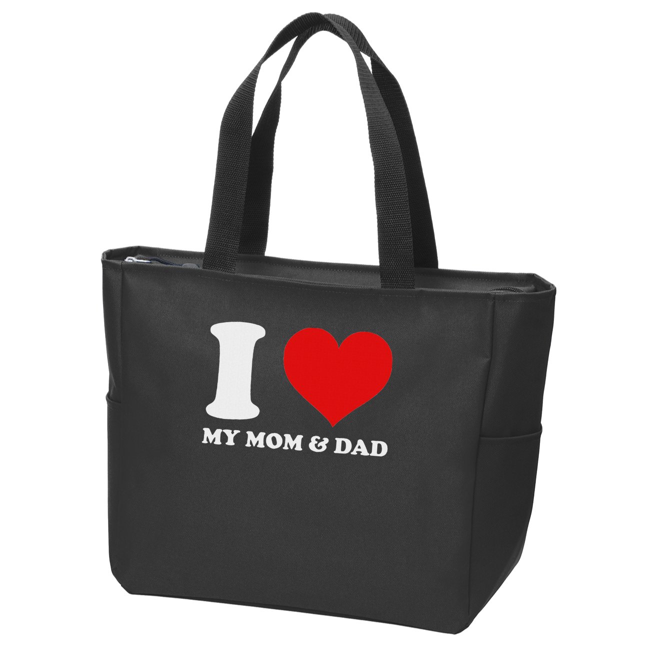 I Love My Mom And Dad I Heart My Mom And Dad Zip Tote Bag