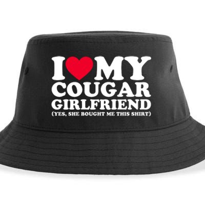 I Love My Cougar Girlfriend GF She Bought Me This Shirt Sustainable Bucket Hat