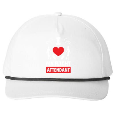 I Love My Flight Attendant Stewardess Crew Pilot Colleague Gift Snapback Five-Panel Rope Hat