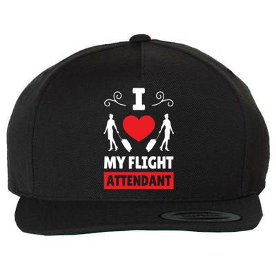 I Love My Flight Attendant Stewardess Crew Pilot Colleague Gift Wool Snapback Cap