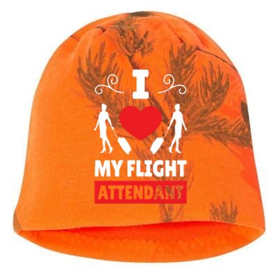 I Love My Flight Attendant Stewardess Crew Pilot Colleague Gift Kati - Camo Knit Beanie